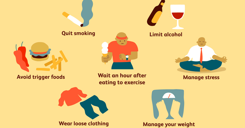 Avoid foodstuffs that cause/trigger heartburn